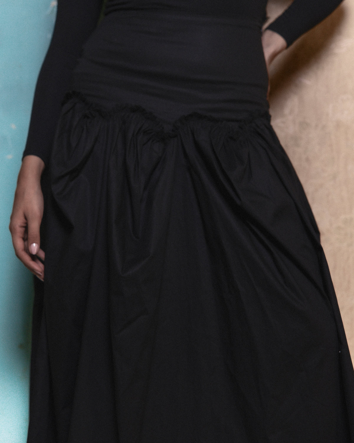 Gathered Skirt Black